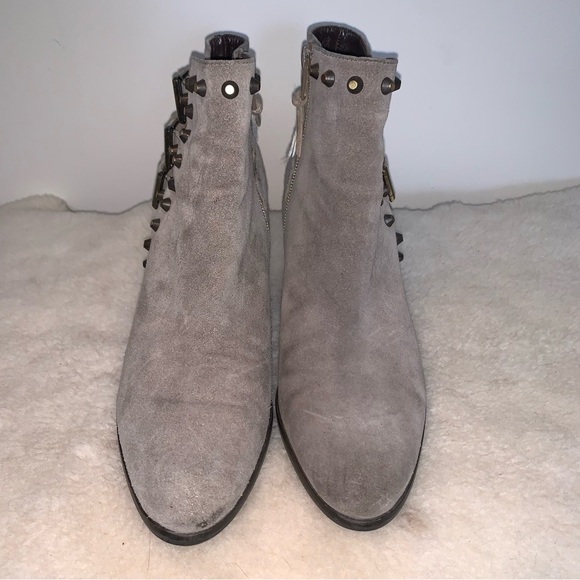 Stuart Weitzman Kickstart Studded Suede Ankle Boot 6 - Picture 6 of 14